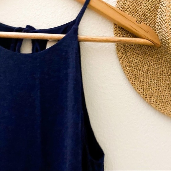 LOFT Navy Blue Halter Midi Dress XS - Picture 4 of 9